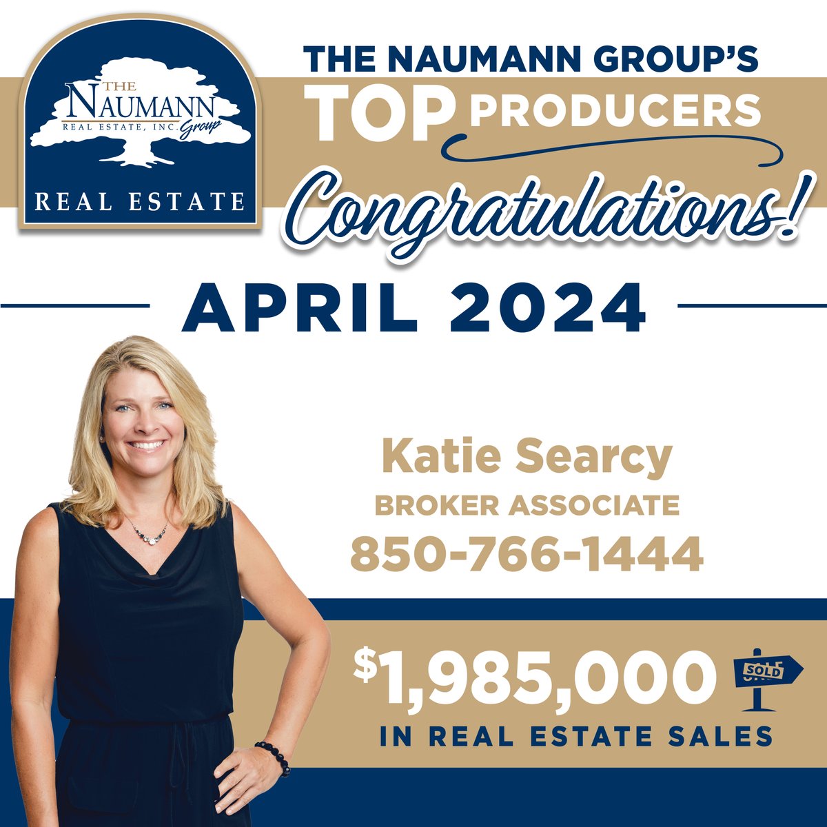 Congratulations to Katie, our Top Producer for April, with over $1.9 Million in Real Estate Sales! 👏 🥇

#TallahasseeRealEstate #TopRealtors #TopProducingAgent