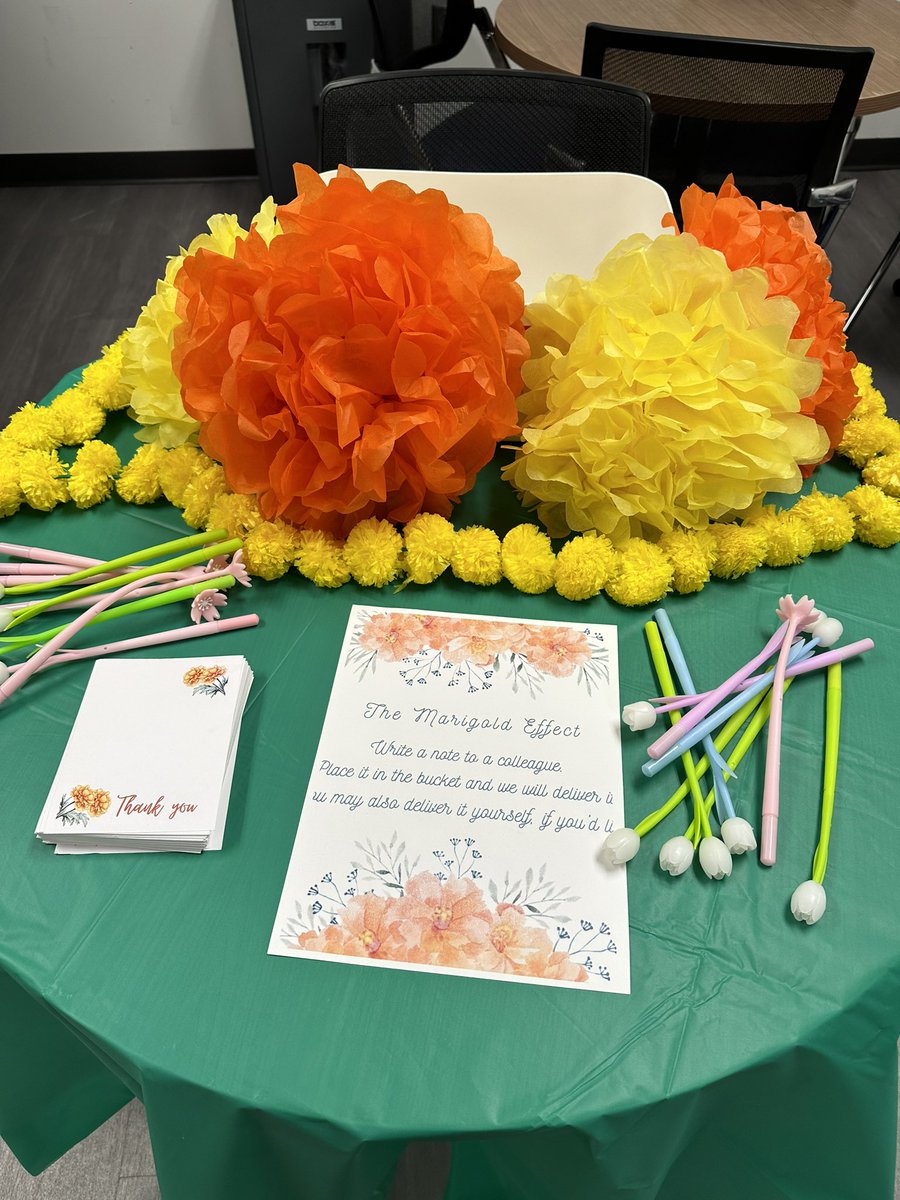 @JJPearceHS staff - don’t forget to stop by the B and D Hall teachers’ lounge and fill out a thank you note for a colleague. #marigoldeffect #buildingmUStangs #RISDWeBelieve @TheCBreedlove