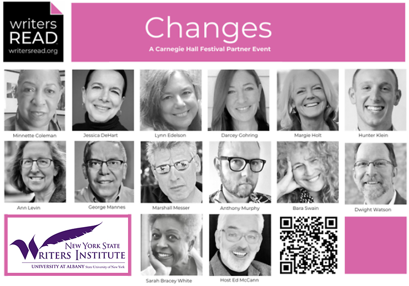 The NYS Writers Institute is sponsoring a Writers Read event at City Winery in NYC on the topic of “changes.” 2 p.m. Sunday, May 19. Get tickets at citywinery.com/new-york-city/… @WritersReadOrg
