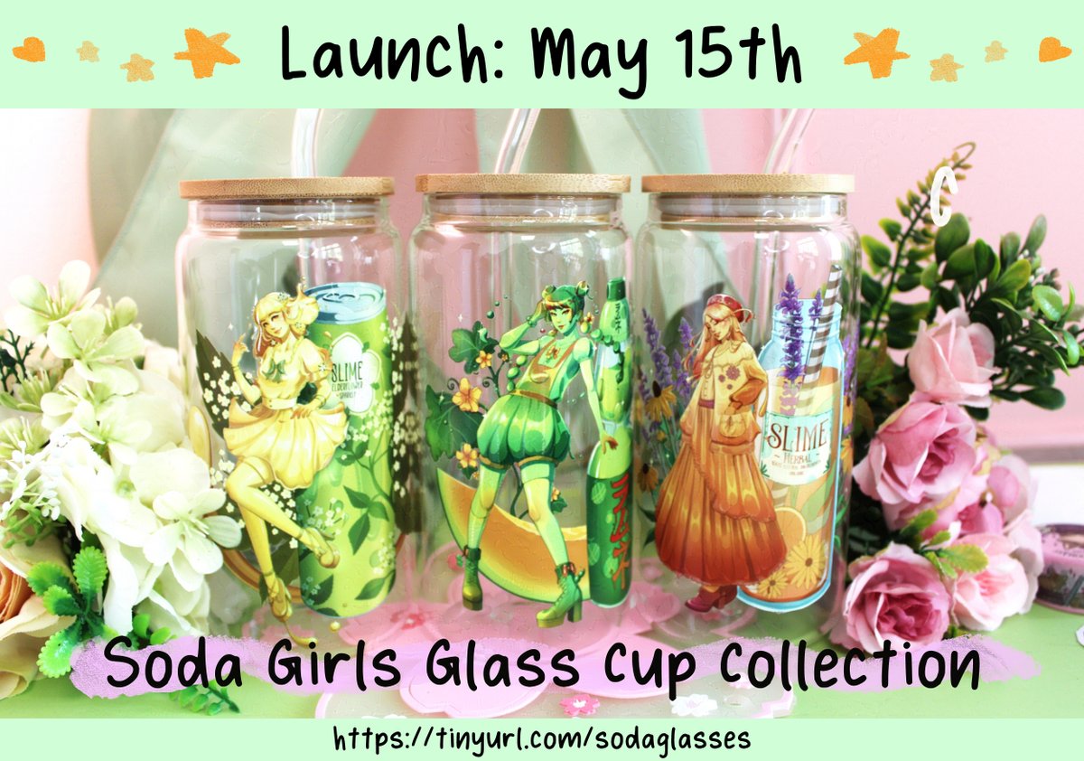 I'm happy to announce that the pre-order campaign of my soda glass cups will launch on May 15th via Backerkit! Stay tuned as I'm gonna reveal the 4th soda girl in the coming days too. Link in pussy as always 😳 Any support greatly appreciated <3