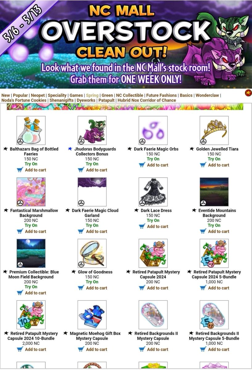 ✨️ Neopets News✨️ Some of the most sought after and high valued gbc items are back in the NC Mall!! 🤯😮🎉🎉🎉❤️ 
#neopets