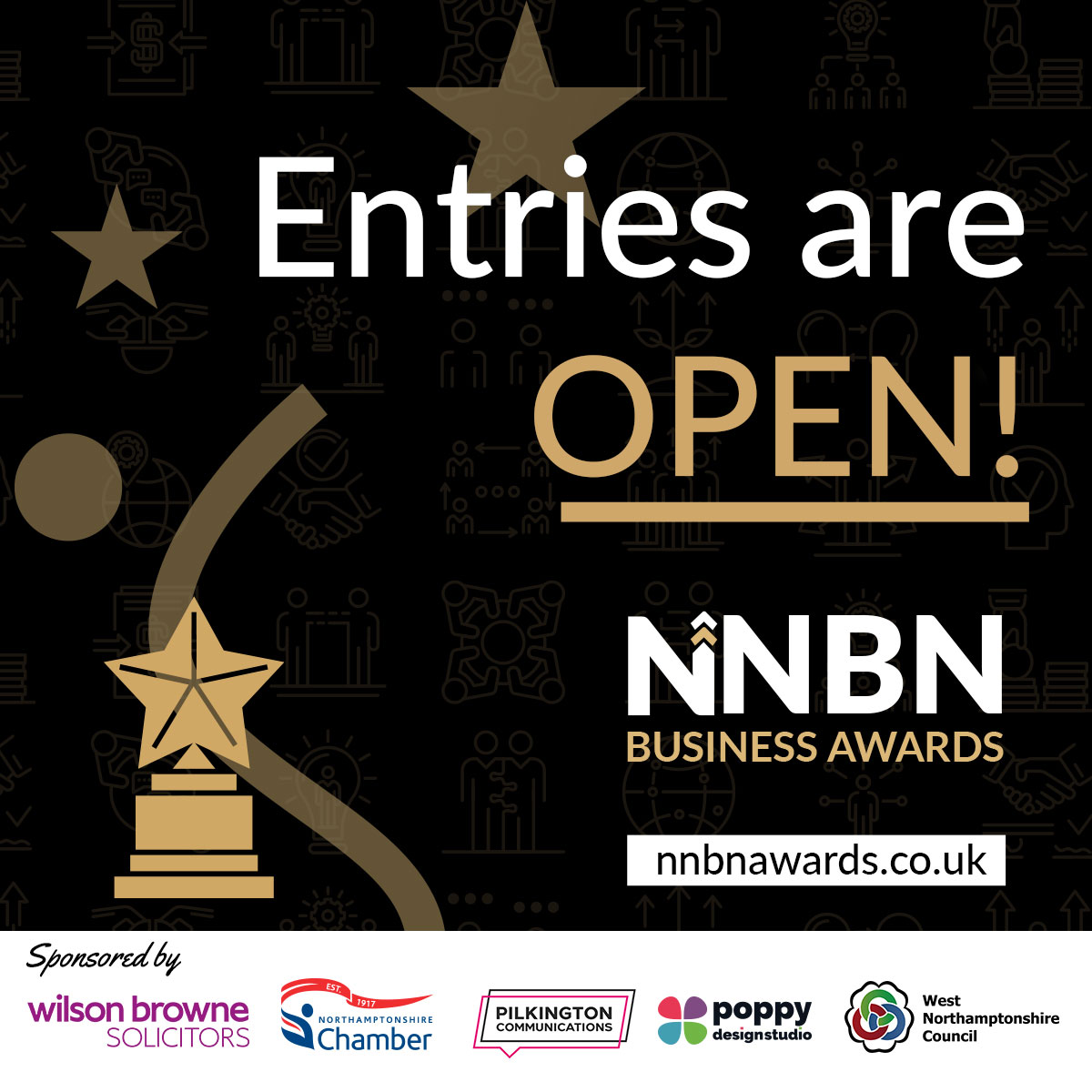 Entries are open for this year's NNBN Awards celebrating businesses, charities, organisations and individuals across Northamptonshire. There are 14 categories to enter this year and entries close on 30th June at MIDDAY. To enter, visit zurl.co/2Sha