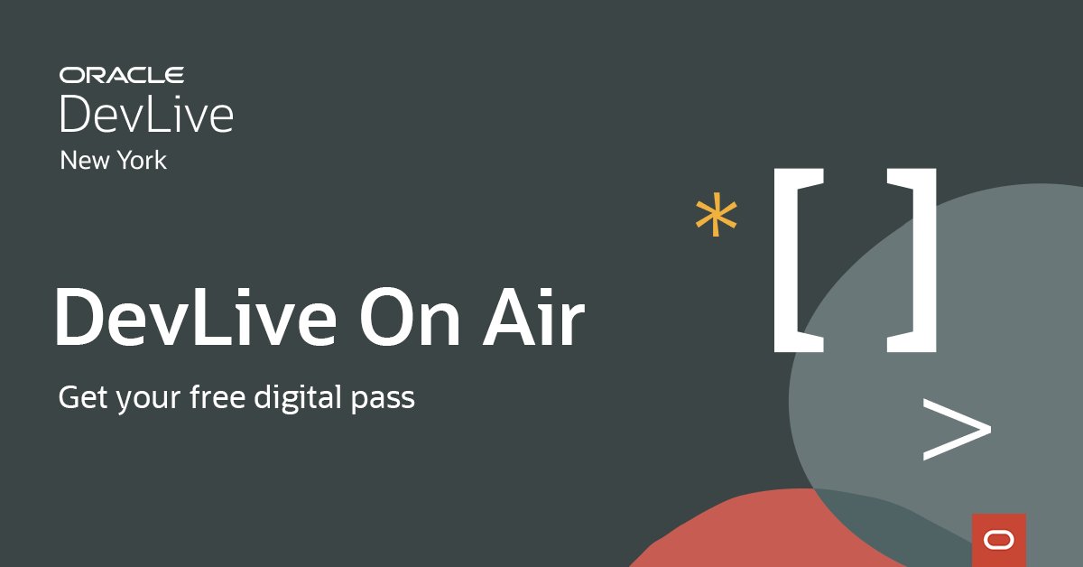 Can’t attend #OracleDevLive New York in person? Don't worry—watch the keynotes with DevLive On Air! Register today: social.ora.cl/6015j5zYX