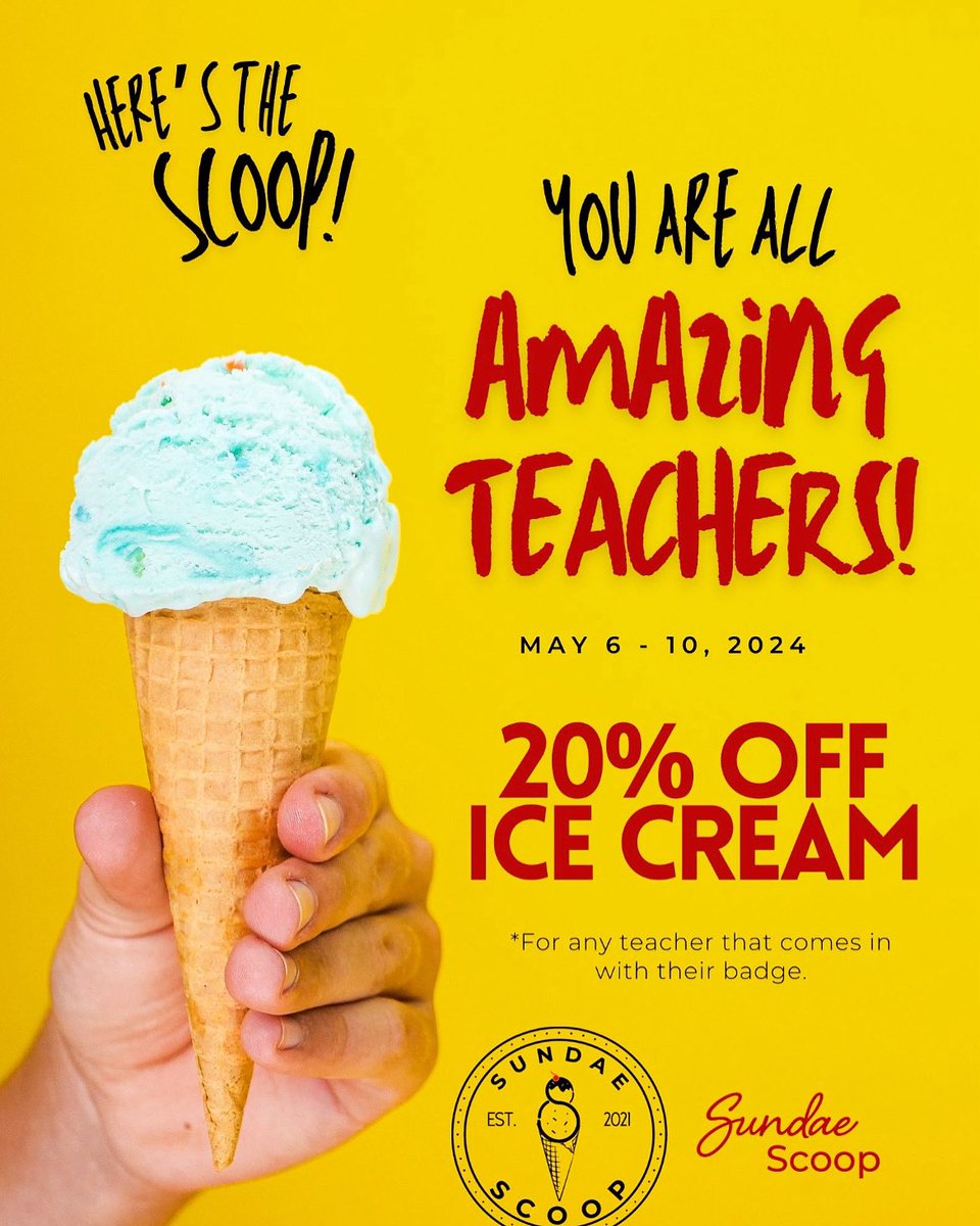 Teachers, enjoy a sweet treat!!