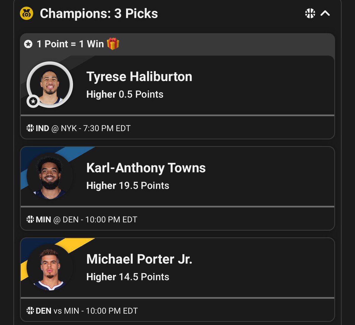 NBA playoff parley:
3 leg 4.2x multiplier 
Like if you tailed and follow for more daily parleys
#Nba #bettingadvice #parley #underdog #NBAPicks #NBAPlayoffs