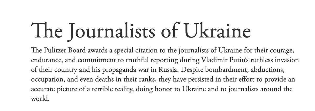 I want to point out a key difference here: the citation from 2021 explicitly says the journalists of Ukraine. the way this citation is written can include any journalist covering Gaza. not explicitly Palestinian ones.
