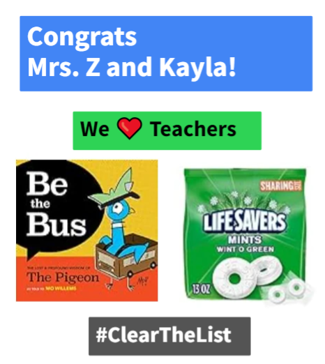 LearnVocabAI's tweet photo. @alyakbrooke @zigzagging910 Congratulations! Mrs. Z was the winner and Kayla the runner up! #clearthelist 

Thank you to everyone who posted! We loved reading about why vocabulary matters in your classroom.

If vocabulary matters to you, please DM me for a free trial! Our software is a blast and kids learn 3x, 4x, even 5x more words per week than any other method!