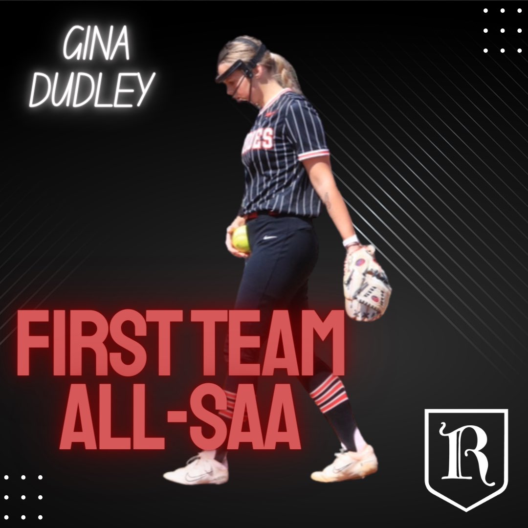 Congrats to GINA DUDLEY for making FIRST TEAM ALL-SAA! Well deserved props for your hard work! Keep grinding! 
#saasoftball #allconference #rhodessoftball #burntheships #builtdiiiferent