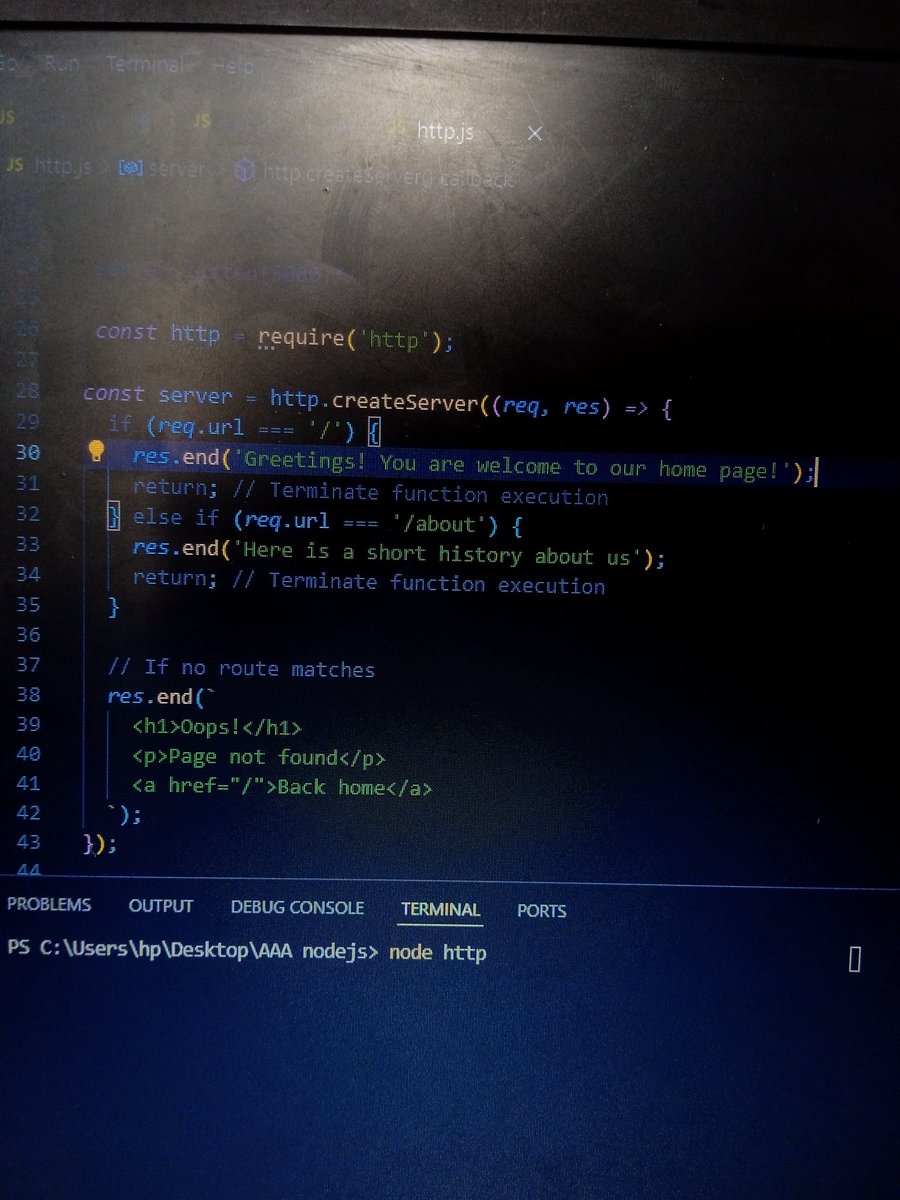 ade_sope01's tweet image. So today I continued my course by learning the http built-in modules ✨⚛️
Guess what 🤭,
I  built my first web server today🤭...
It was interesting fr...😂 
#100daysofcoding 
#100daysofcodechallenge
#growth 🚀
#tech