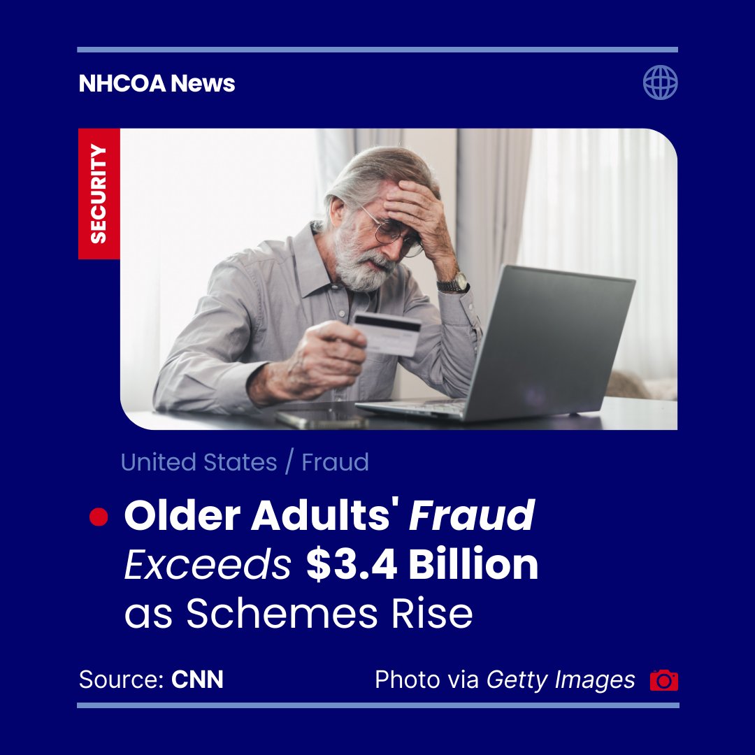 #NHCOANews | A recent FBI report reveals a disturbing trend in the United States: people age 60 and older lost a staggering $3.4 billion to fraud schemes in 2023, a remarkable 11% increase from the previous year. This revelation underscores the growing vulnerability of…