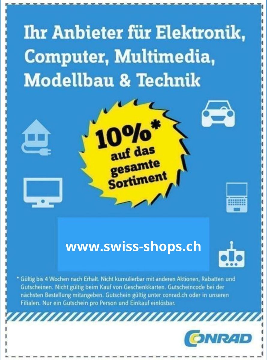 SwissShops_ch's tweet image. 🇨🇭 swiss-shops.ch - Nur kurze Zeit! 🇨🇭

#Conrad #Gutscheincode
... und noch viele #Gutscheine mehr ‼️

🛒