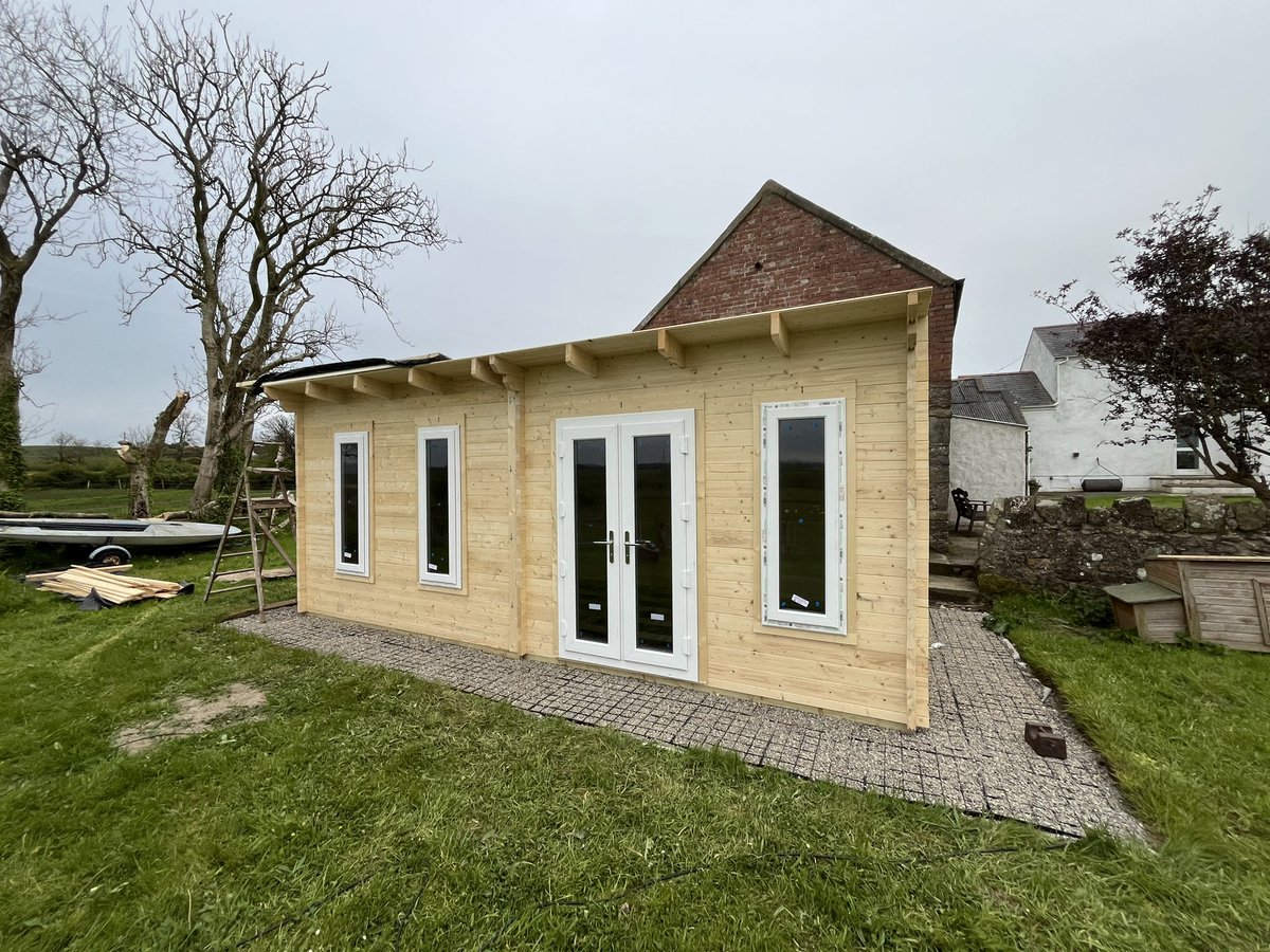 The roof boards are on and all the windows and doors fitted. Fitting the upvc doors and windows was a learning experience. Mostly just ages trying to get it all square and making sure everything closed smoothly.