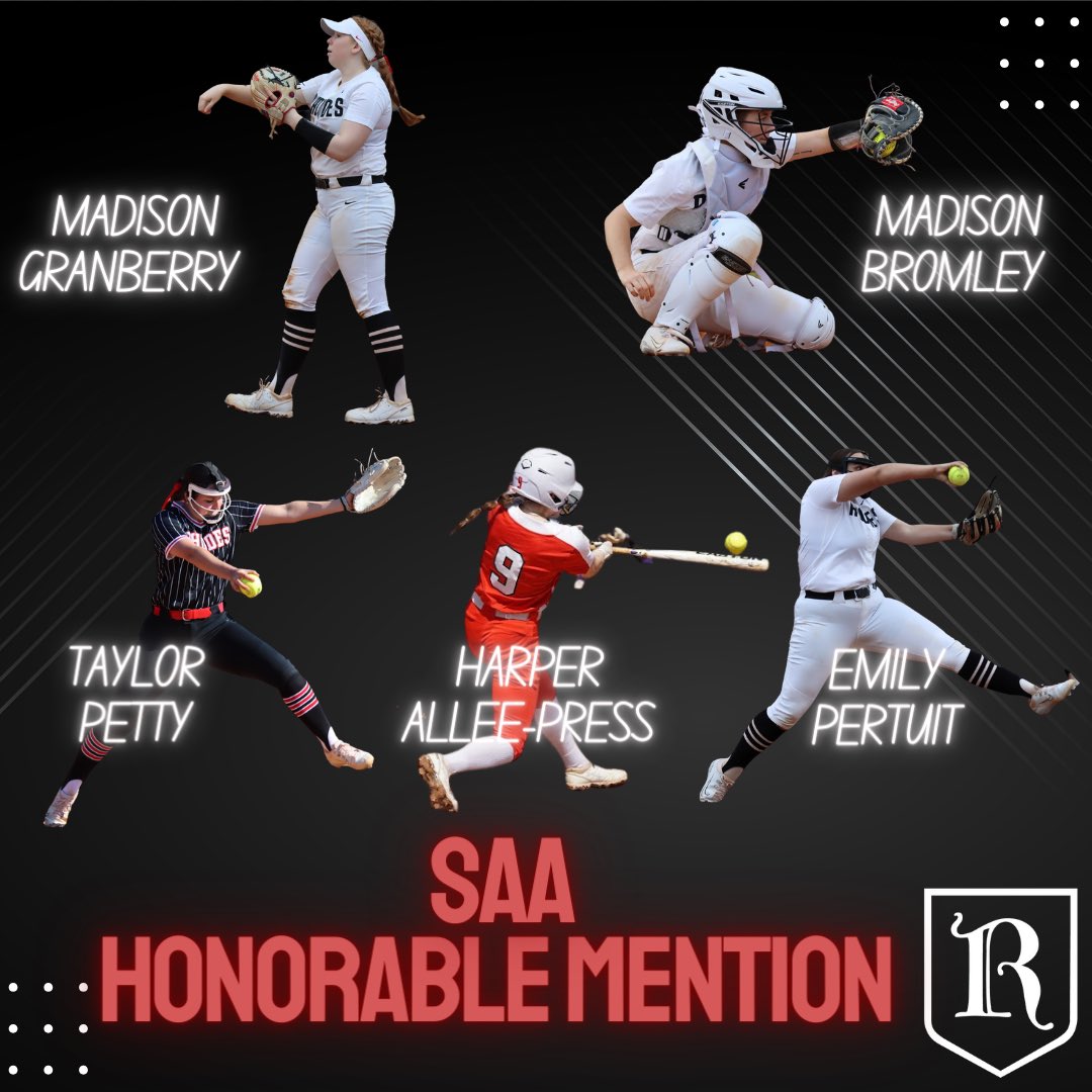 CONGRATS to our student athletes who received Honorable Mentions for All-SAA teams! Madison Granberry, Harper Allee-Press, Madison Bromley, Emily Pertuit and Taylor Petty! Great season ladies! KEEP GRINDING! 
#saasoftball #allconference #burntheships #builtdiiiferent