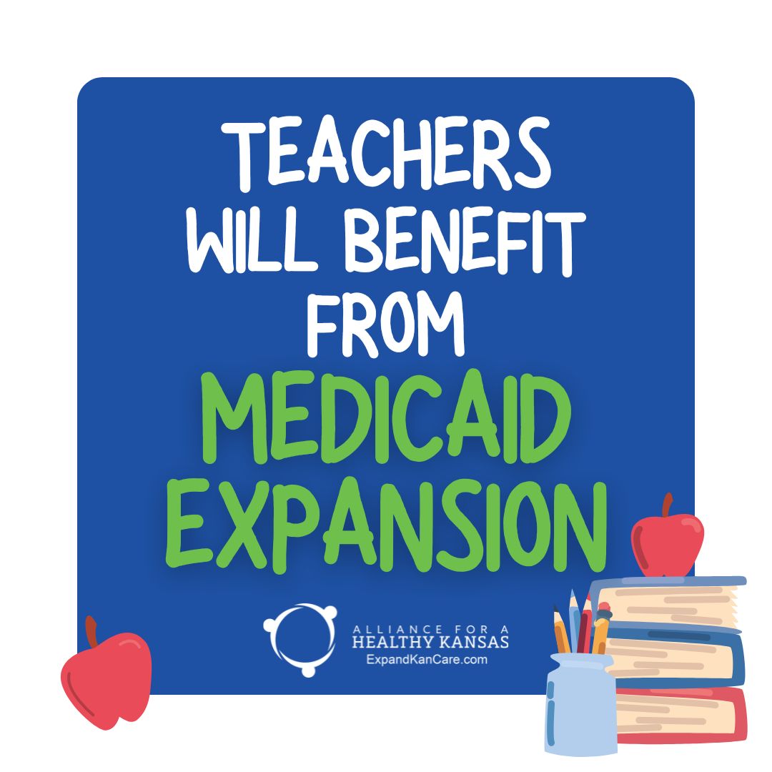 This is #TeacherAppreciationWeek! DYK that ~3000 elementary, middle & high school teachers in Kansas would gain coverage under Medicaid expansion? Another 5,400 teaching assts & postsecondary teachers would also benefit. 

#ExpandKanCare #ksleg #ksed #ExpandMedicaid