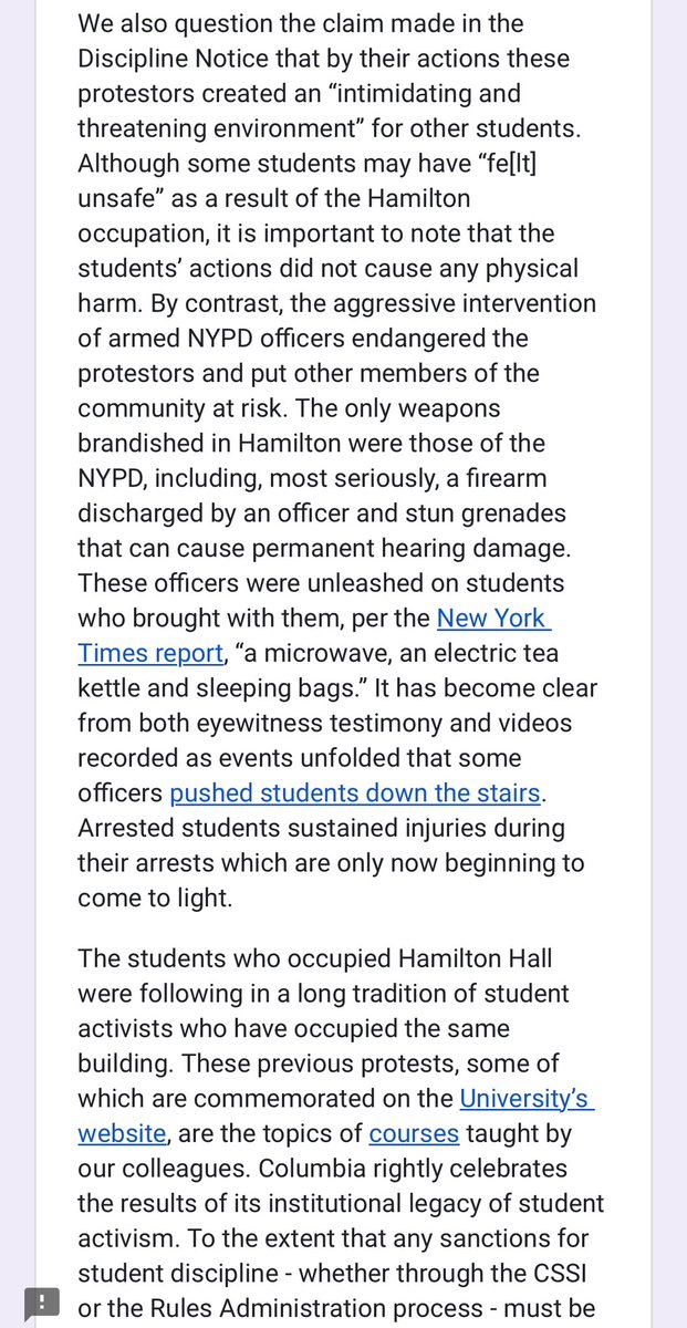 Documenting Jew Hatred on Campus at Columbia U (@campusjewhate) on Twitter photo Pro-Hamas faculty has written an open letter asking for due process for the students who were arrested and disciplined for taking over Hamilton Hall. They also write, โWe also question the claim made in the Discipline Notice that by their actions these protestors created an Pro-Hamas faculty has written an open letter asking for due process for the students who were arrested and disciplined for taking over Hamilton Hall. They also write, โWe also question the claim made in the Discipline Notice that by their actions these protestors created an