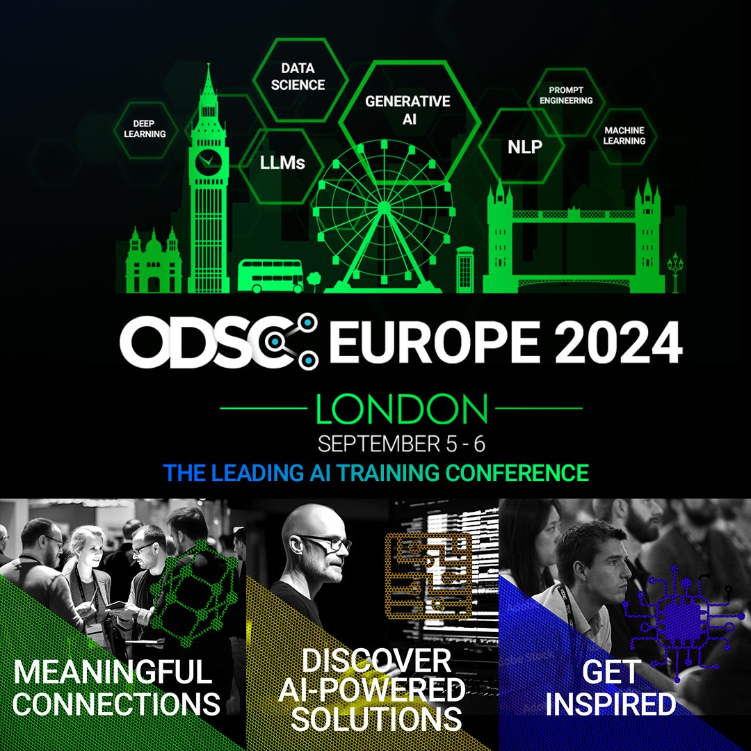 Mark your calendars! Europe’s premiere AI and data science conference returns to London’s West End the 5th and 6th of September. Join us for a deep dive into a wide range of essential and cutting-edge topics. Register now: hubs.li/Q02ttnl_0 #ODSCEurope #DataScience