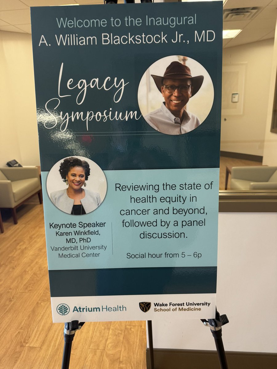 @DrWinkfield Kicking off the 1st Legacy William Blackstock,MD Symposia on Cancer Health Equity! Remembering a giant @JFreischlag @EbonyBoulware @DrNJBarrett @DavidZaasMD @DCarrizosaMD @stuxrt @WakeCancer @LevineCancer @AtriumHealthWFB @wakeforestmed