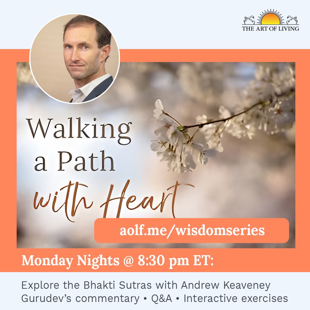 Don’t miss this chance to dive deep into ancient wisdom. Explore secrets of the Bhakti Sutras live streaming with @AndrewKeav 🙌🙌 Join here 👉 aolf.me/wisdomseries #bhakti #knowledge #wisdom