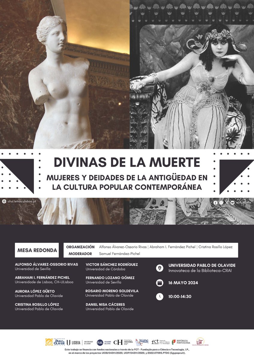 Mayo era el mes de estudiar (sí, también para mí), pero ¡no hay mes sin su ratito de divulgación! Esta vez hablamos de culturas antiguas y cultura popular con @LordScribonius @Aurolopezg y muchos más
Entrada libre
📍Innovateca @bibupo 
🗓️16/5
🕰️10:00-14:30
upo.es/facultad-human…