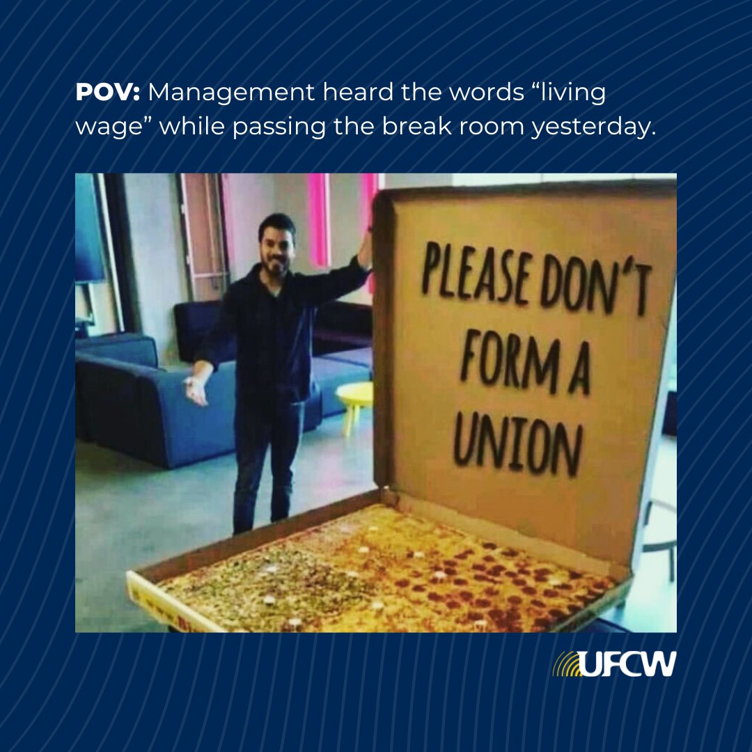 Oh wait, is that pepperoni? Just kidding, nice try 🤪 Learn more about starting a union at your workplace. ➡️ bit.ly/3reqhOF