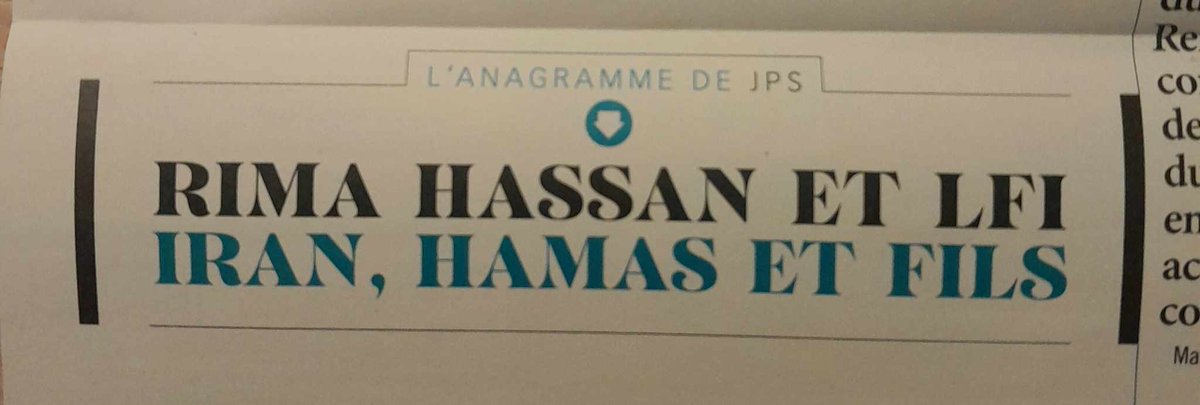 Excellente #anagramme de JPS dans @franctireurmag #RimaHassan et #LFI
