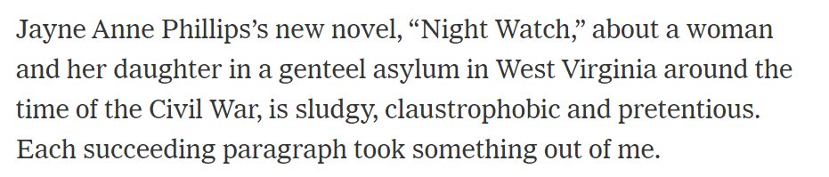 Never quit writing. This is the first paragraph of the NYT review of the novel that just won the Pulitzer Prize in Fiction: #amwriting #writingcommunity