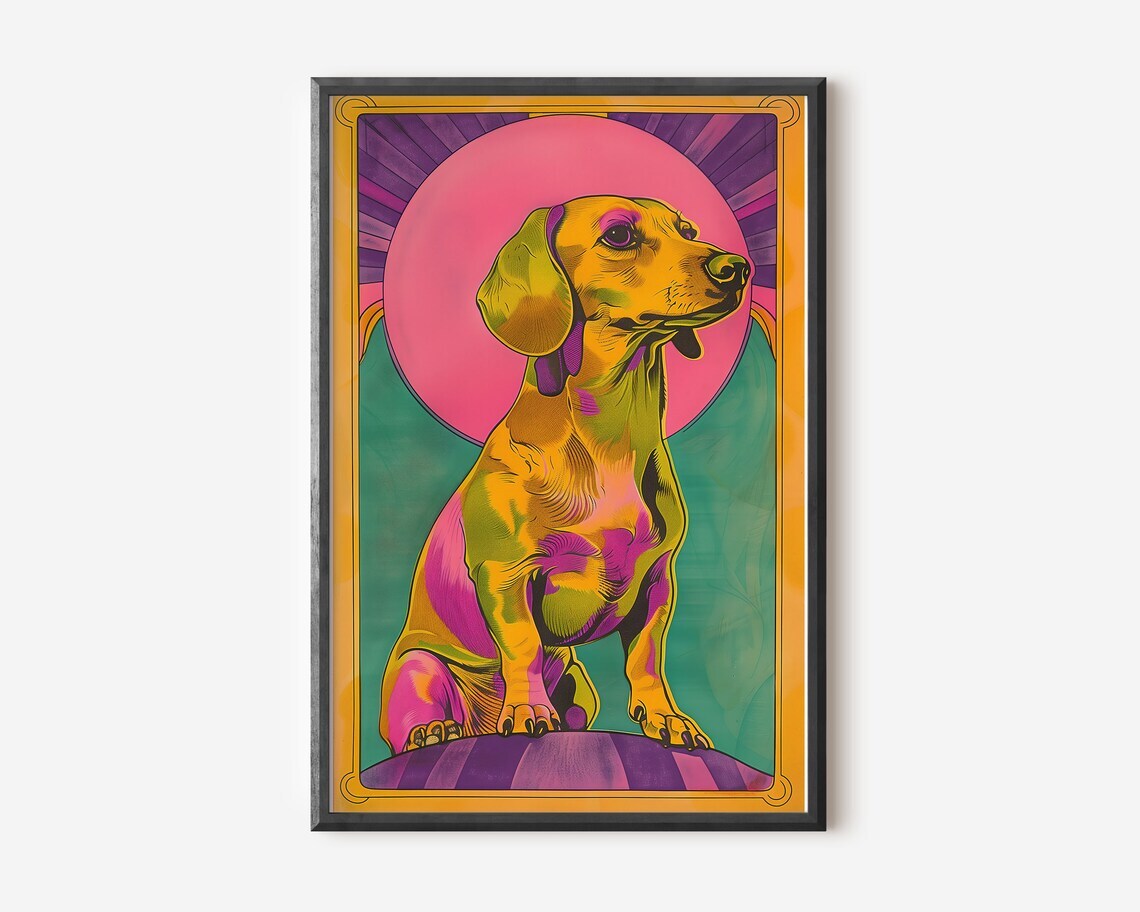🎨 Pop-art #Dachshund prints at pocket-friendly prices! 🐾 Add a splash of color to your space with our unique, vibrant art. ✨ Available exclusively at pr0j3ct94.etsy.com - Grab yours! 🛍️ Link in bio. #DachshundLove #ArtPrints #AffordableArt #HomeD… instagr.am/p/C6o5svLgVLW/