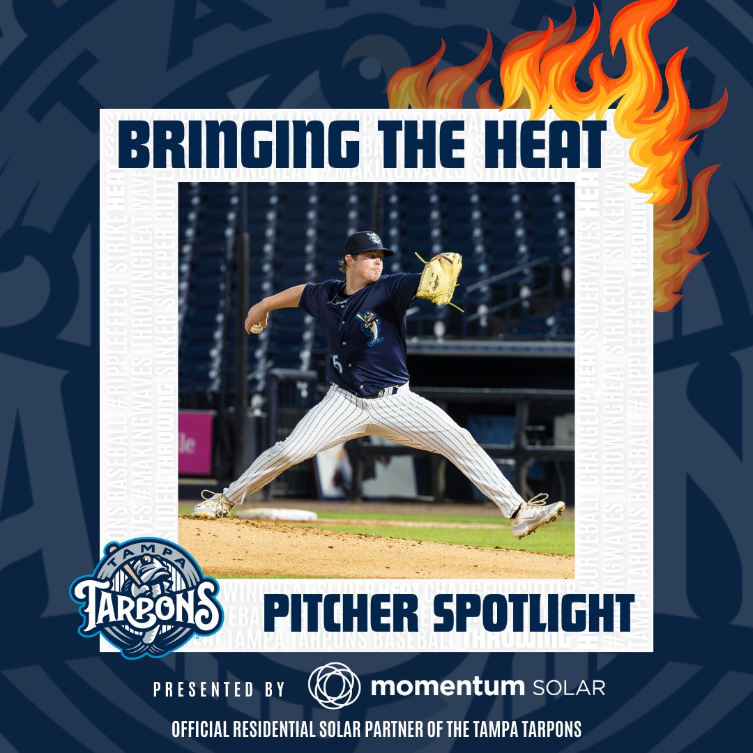 LHP #15 Cade Smith was BRINGING THE HEAT 🔥 in Dunedin on May 2! Smith picked up his 1st WIN of the season on Thursday! 🔥 Smith: 6.0IP, 1H, 1BB, 11K 🔥 Bringing The Heat Pitcher Spotlight Presented By @momentumsolar ➡️momentumsolar.com/Tarpons