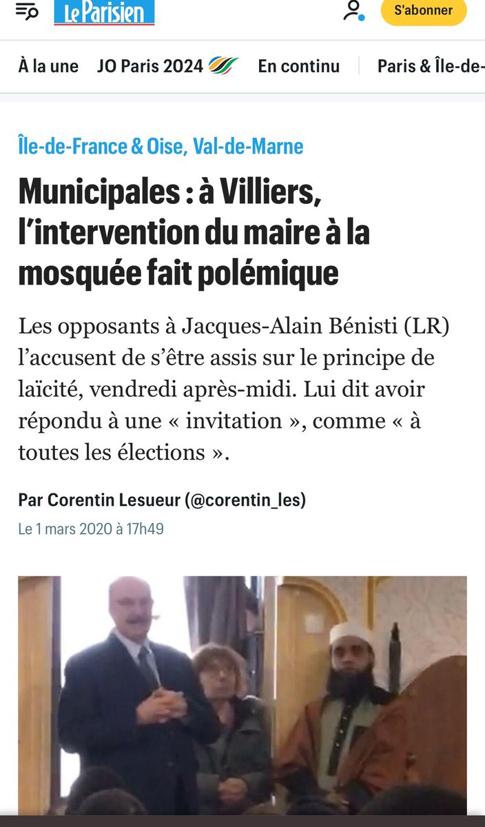 Encore heureux ! Villiers sur marne c’était là où le maire avait fait polémique durant les municipales de 2020 et la où la mosquée avaient été fermé car il y avait une filière de recrutement de candidats au djihad !