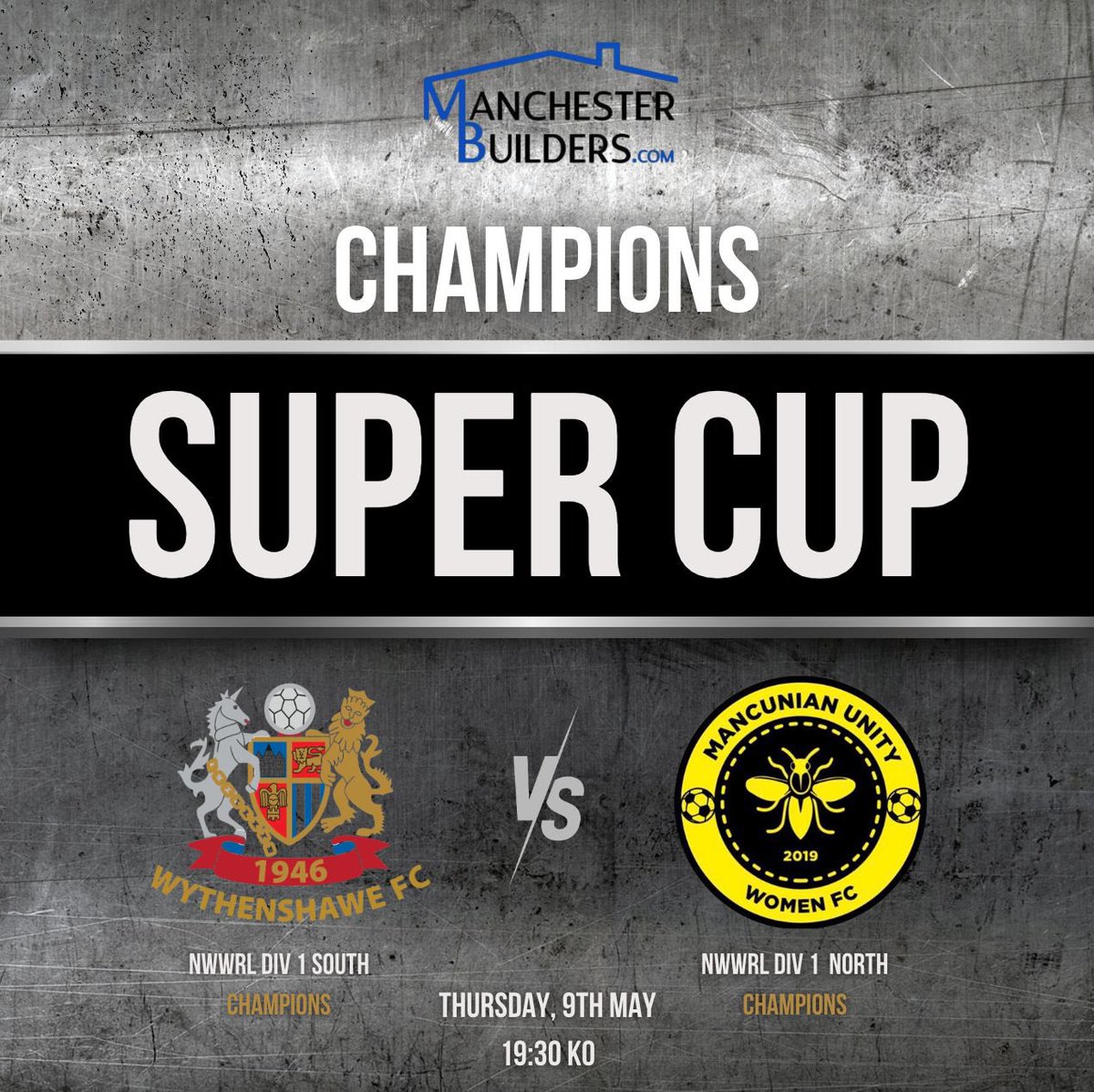 🏆Next Up🏆

This Thursday we welcome @MancunianUnity to Hollyhedge Park in the Champions Supercup as the winners of the Div 1 North & South face off

Get down and support as we look to complete a quadruple!

🕖 Kick Off 19:30
🎟️ Admission is £3 Adults, U16 free

#UpTheAmmies