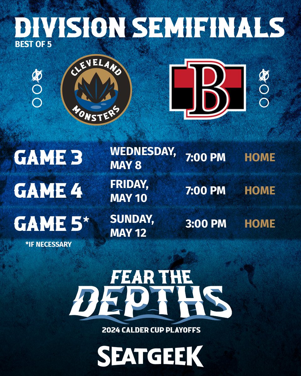 honey, we're HOME 🏡 

we have tons in store for you when we hit the ice for Games 3 & 4, so make sure to get your tickets set so Belleville will #FearTheDepths

T-shirts, Rally Towels, the return of 1-2-3 Friday 👀 check out what to expect ➡ bit.ly/050624Division…