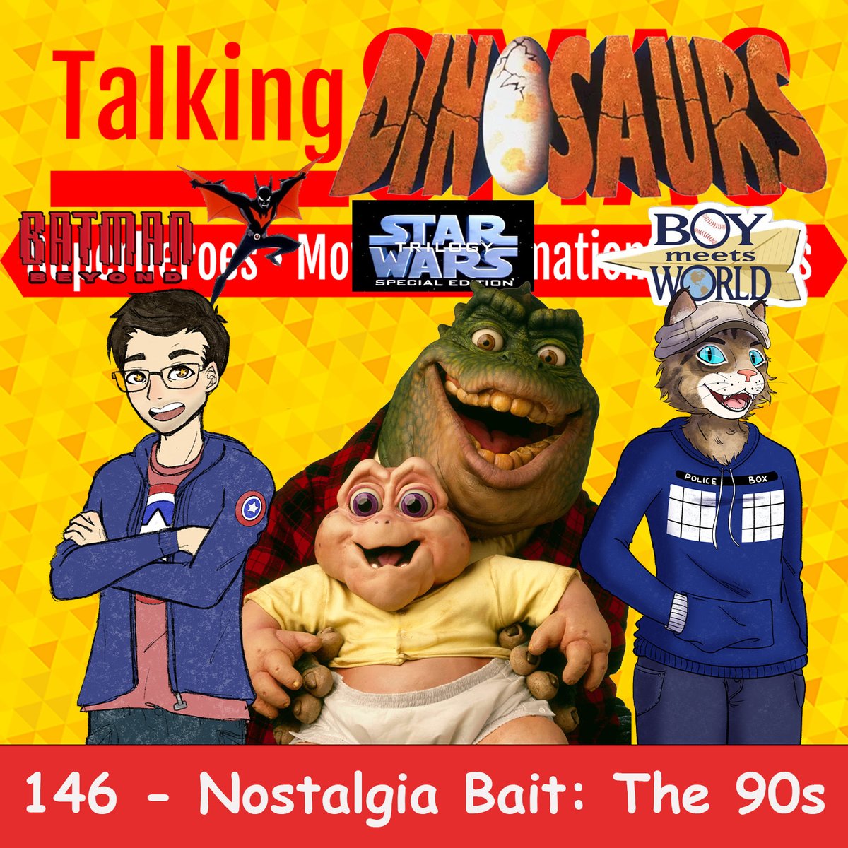 Josh & Alex travel back in time to talk some #90sNostalgia. linktr.ee/TalkingSMAC #IndiePodcast #TVPodcast #MoviePodcast #NostalgiaBait #Nostalgia #Dinosaurs #BabySinclair #PlaysWithSquirrels #WillFriedle #Disney #BatmanBeyond #StarWars #BoyMeetsWorld #WillFriedle #PodNation