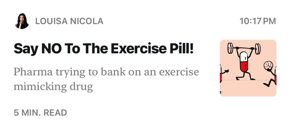 I am sickened by the notion of pharma creating an exercise pill. New newsletter/ bog up !