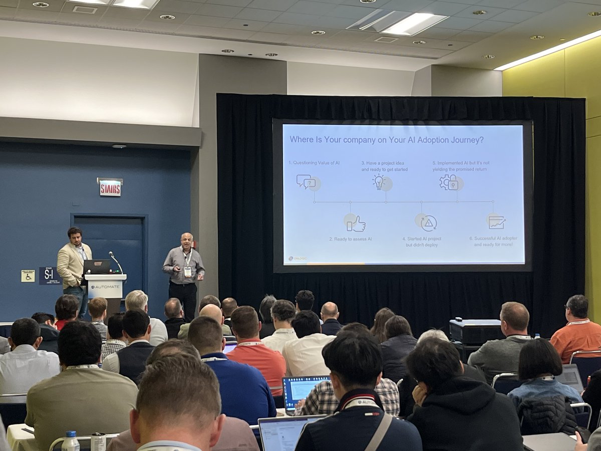 At #Automate2024? Where is your company on the AI Adoption Journey? Join Mike and Kevin to learn how to leverage AI in manufacturing and logistics. Room S403a - happening now!