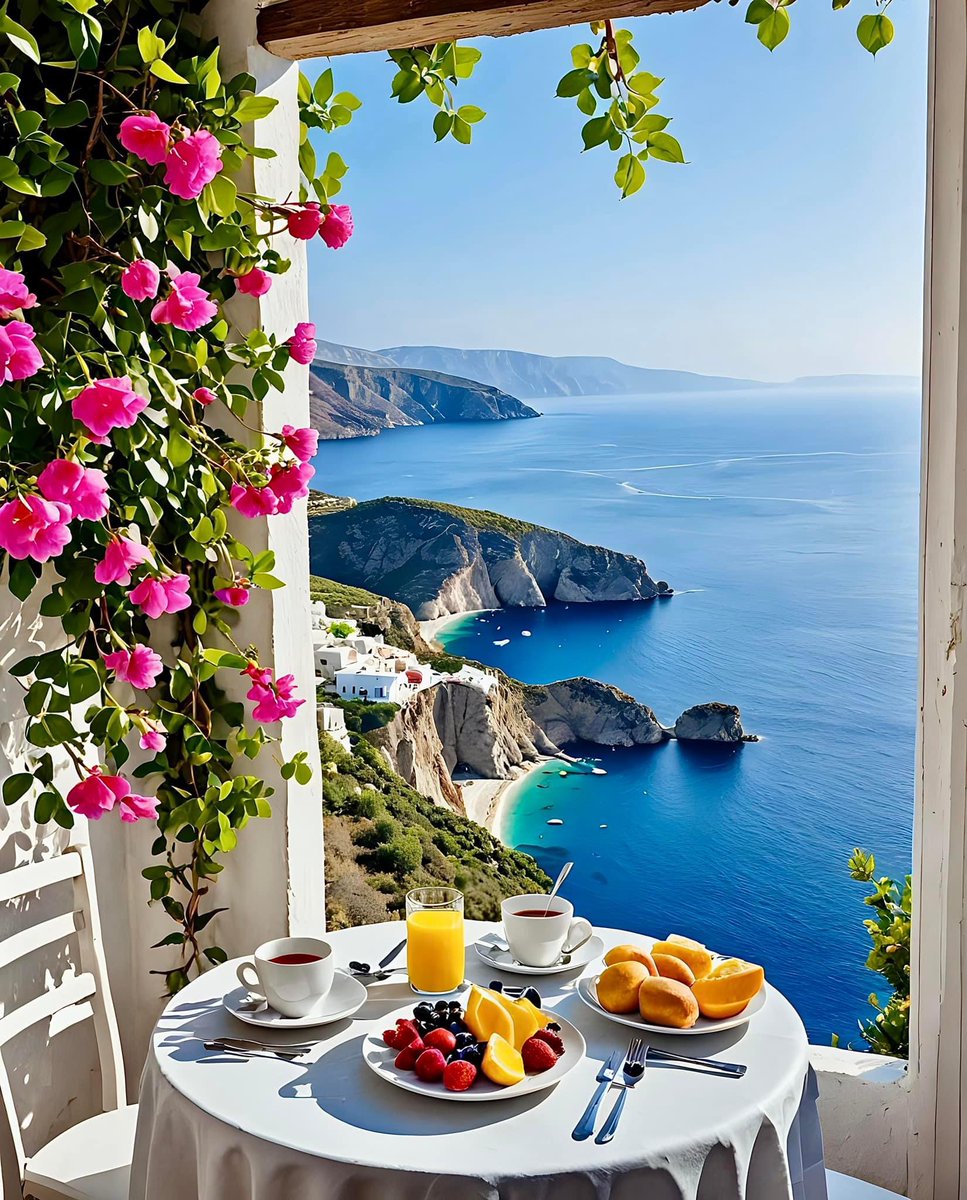 Perfect way to start a day in Greece 🇬🇷