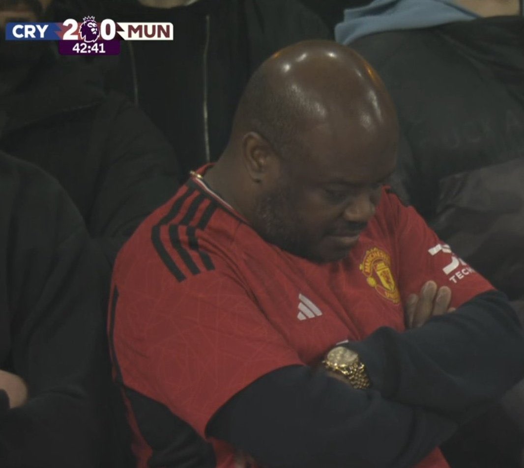 📸 State of a Manchester United fan after Crystal Palace's second goal.