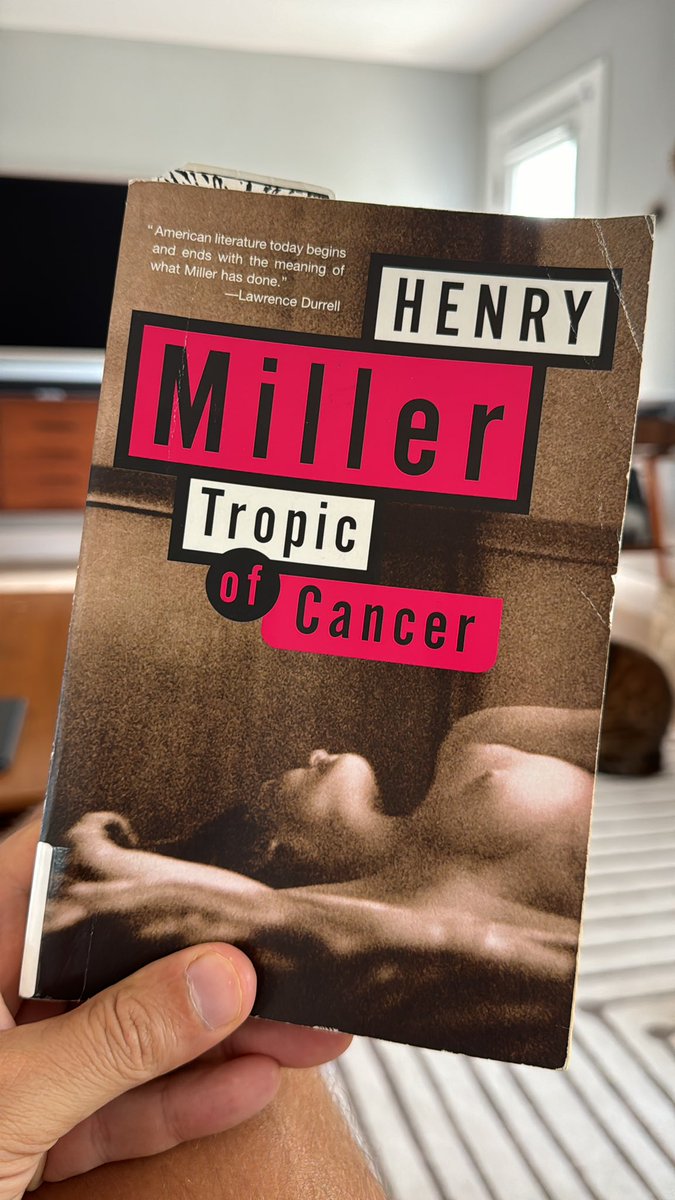 I can’t believe I am just now reading this book by Henry Miller. An ex-pat in Paris commenting on the underbelly of society in the late 1920s. It was banned for 34 years before it could be published in America. A debauched, depraved slice of life. #amreading