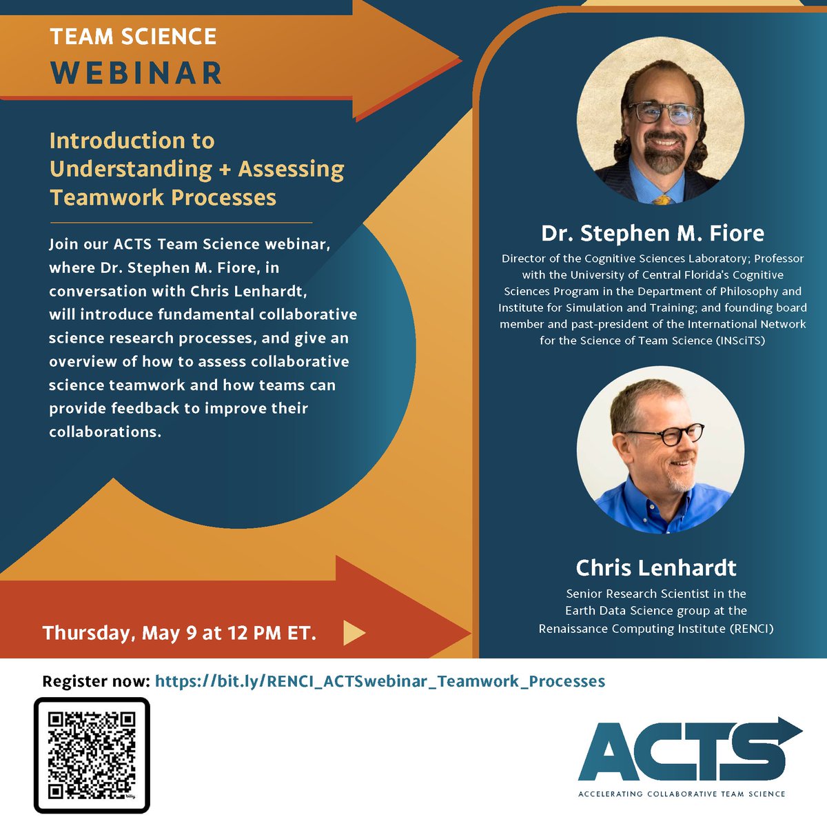 RENCI is excited to announce the next Accelerating Collaborative #TeamScience #webinar. On May 9, @drsfiore (@UCF) in conversation with @lenh_wc (#RENCI), will introduce fundamental #collaborativescience #research processes. #collaboration

Register here: bit.ly/RENCI_ACTSwebi…