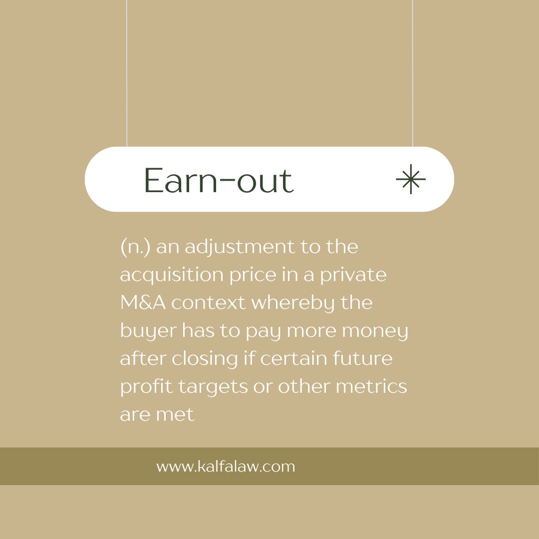 We're launching a new series defining key terms in a private M&A transaction. First up: Earn-out
.
.
.
.
#businesstransactions #businesslaw #businesslawyer #privatema #transactions #entrepreneurs #buysell #corporatelaw #corporatelawyer