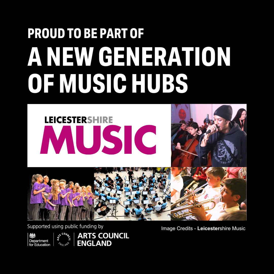 Leicestershire Music (@leicsmakemusic) on Twitter photo Exciting news! We're part of a new generation of Music Hubs, providing children & young people across Leicester / Leics with the opportunity to learn & create music. <a href="/ace_national/">Arts Council England</a> <a href="/ace_midlands/">ACE Midlands</a> <a href="/educationgovuk/">Department for Education</a> <a href="/DCMS/">Department for Culture, Media and Sport</a> #MusicHubs #ACEsupported #LetsCreate bit.ly/LMHub24 Exciting news! We're part of a new generation of Music Hubs, providing children & young people across Leicester / Leics with the opportunity to learn & create music. <a href="/ace_national/">Arts Council England</a> <a href="/ace_midlands/">ACE Midlands</a> <a href="/educationgovuk/">Department for Education</a> <a href="/DCMS/">Department for Culture, Media and Sport</a> #MusicHubs #ACEsupported #LetsCreate bit.ly/LMHub24