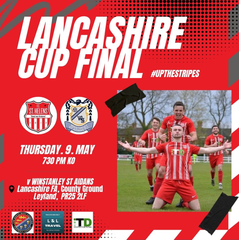 All eyes now on Thursday !! 🏆

Our first chance of silverware for our Reserves..

FC St Helens v Winstanley St Aidans

At the Lancashire FA, 730pm ko

#UpTheStripes