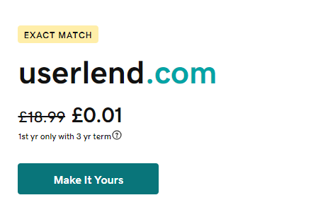 🚨👇Expired & available: UserLend.com

A format I love (see usermove!), but perfect for loan brand, loan comparison service, debt service, really easy to build a great brand on this name & Fiscal industry.

Would you reg it for $10❓

#domains #domainsforsale #web