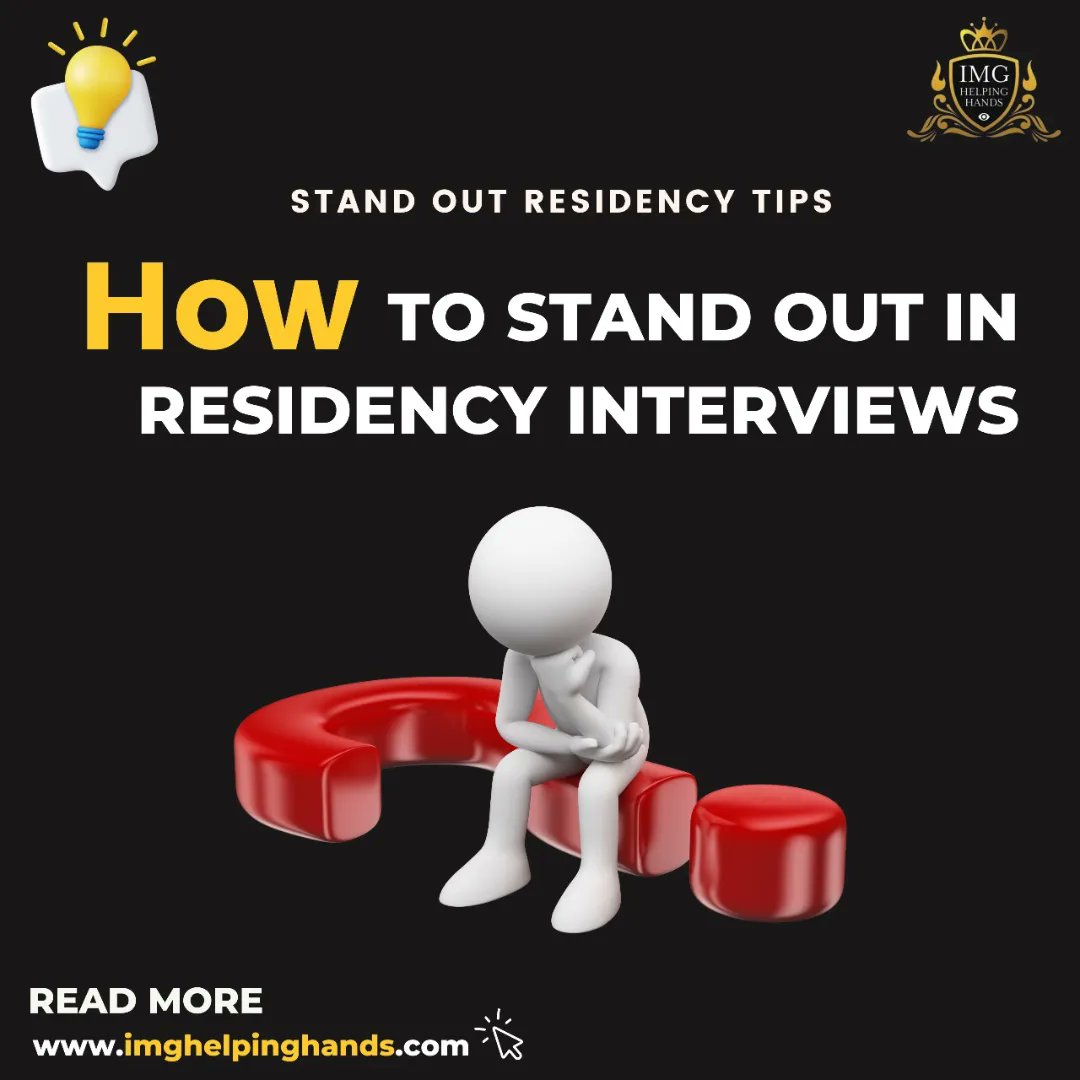 To stand out in residency interviews, thorough preparation is key.
Research the program, express genuine enthusiasm, and dress professionally. 
Clearly articulate your career goals. Highlight your relevant experiences and skills.
#MedEd #MedTwitter