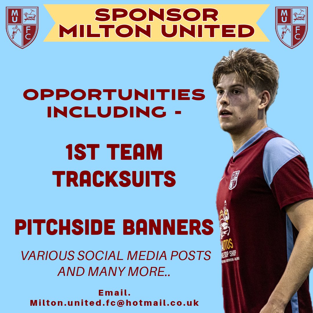 𝙎𝙥𝙤𝙣𝙨𝙤𝙧 𝙈𝙞𝙡𝙩𝙤𝙣 𝙐𝙣𝙞𝙩𝙚𝙙. As we start to look towards the new season, we are on the lookout for new sponsorship. If you are interested in coming on board, please get in touch. #UTM