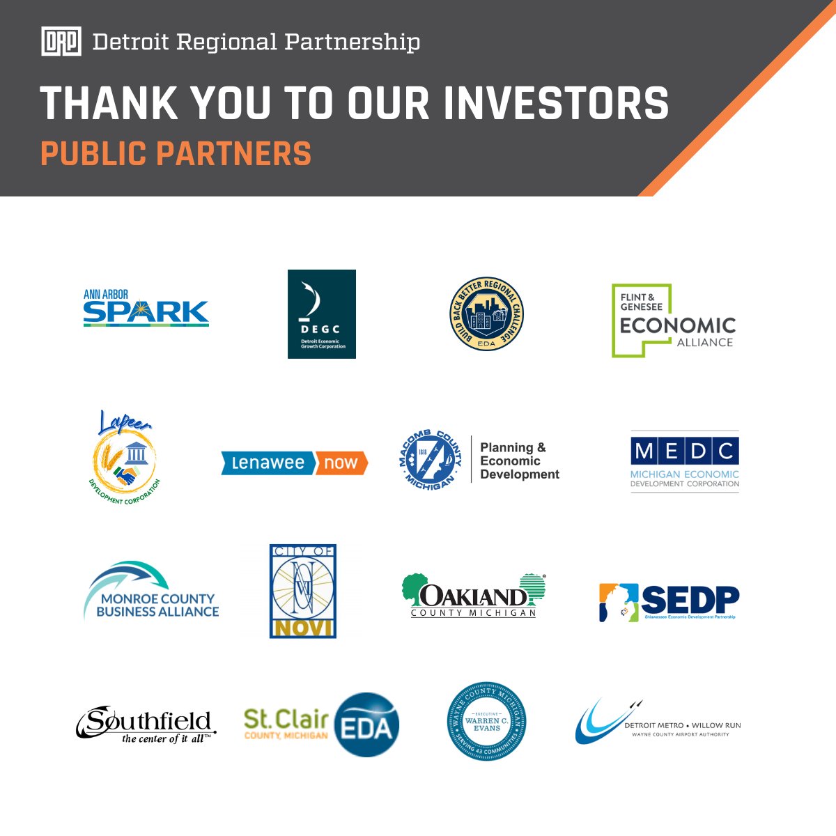 Economic Development requires all hands on deck-- the DRP wouldn't be able to bring jobs and investment to the #DetroitRegion without the help of our partners. This #EconomicDevelopmentWeek, we thank our investors for helping drive the region forward! detroitregionalpartnership.com/investors-drp/