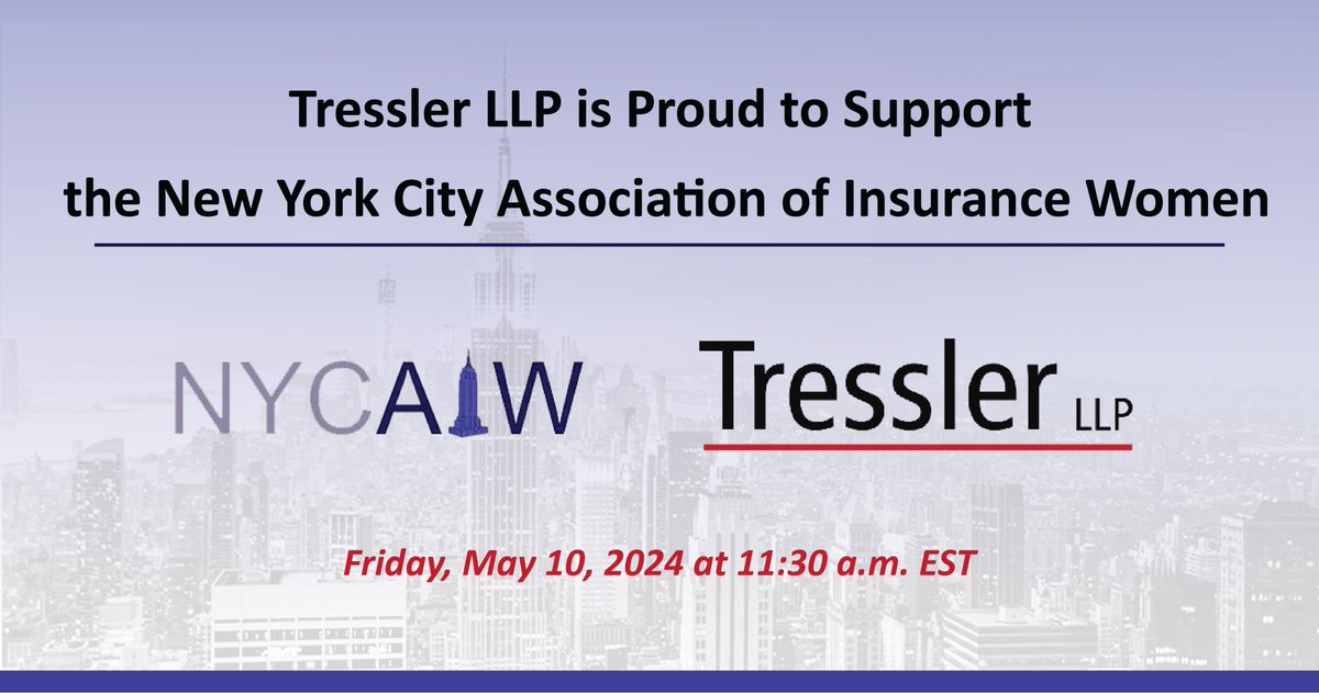 Tressler is excited to support the @NYCAIW Annual Luncheon in NYC on Friday, May 10th. We look forward to seeing everyone at the event!

Learn more: bit.ly/4b4w0vn

#NYCAIW #Insurance #WomeninInsurance