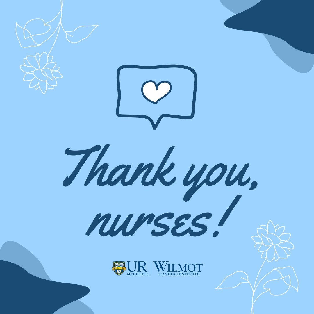 As #NursesWeek kicks off, we have to take a moment to acknowledge and appreciate the 500+ oncology nurses who work at Wilmot Cancer Institute in Rochester and around the region. 

Thank you, nurses! 🙏