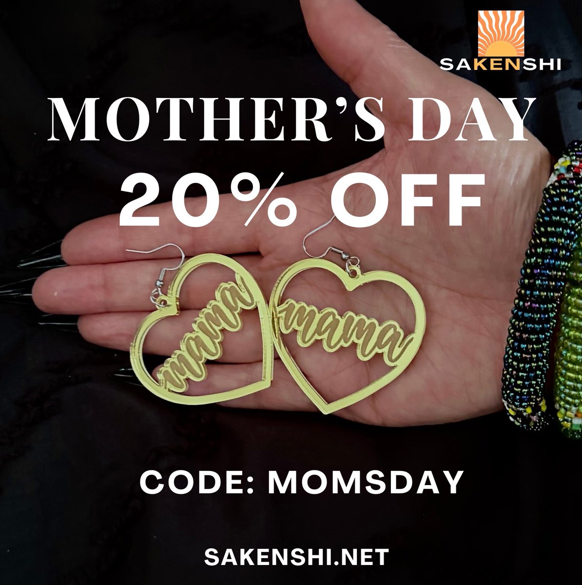 I’m having a Mother’s Day sale with brand new jewelry at my website sakenshi.net

Use code MOMSDAY to get 15% off of orders

#BlackOwned #buyblack #jewelry