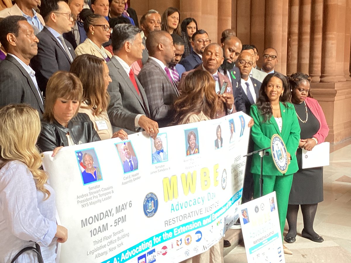 Grateful for the opportunity to stand with Minority and Women-Owned Businesses in Albany today. Together, we're making strides towards economic equity and leveling the playing field @AMBichotte . #MWBE #AdvocacyDay #EconomicEquity: @nysenate: nysenate.gov/newsroom/press…