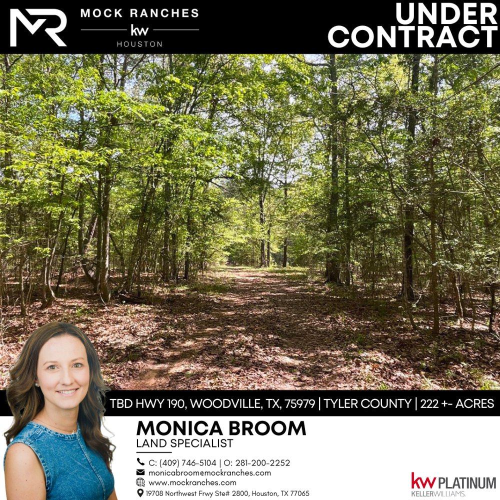 UNDER CONTRACT‼️

📍TBD Hwy 190, Woodville, Texas, 75979 | Tyler County | 222 +- acres

#mockranches #mockrancheshouston #landbrokercoop #kwland #buymoreland #landspecialist #undercontract #tylercounty #woodvilletx #texasfarmandranch #texasrealestate